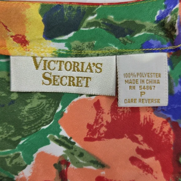 Vintage Victoria's Secret Gold Label Multicolor Floral Slip Dress Size P (XS) - Picture 6 of 7